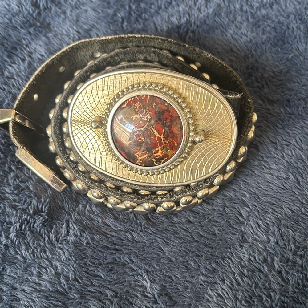 Studded Jasper buckle belt